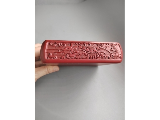 雕漆山水人物文房套盒