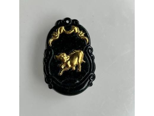 08墨翠金镶玉生肖羊