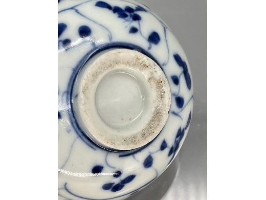 青花灵芝纹茶盏