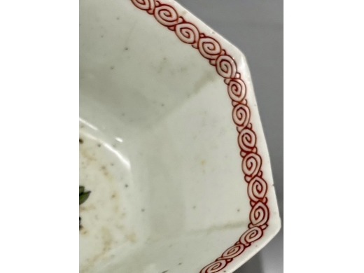 五彩狮子戏牡丹六方茶盏