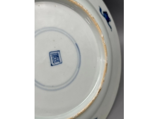 青花鱼化龙纹折沿盘