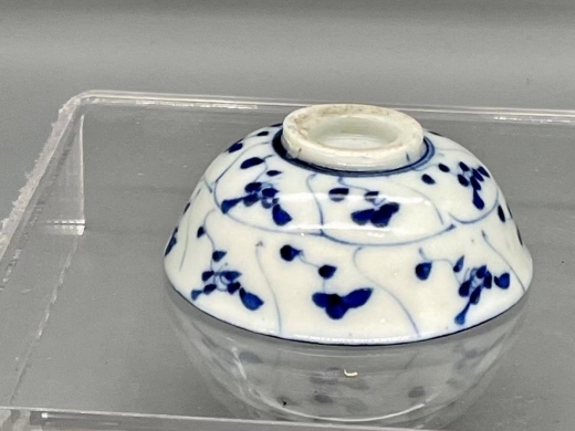 青花灵芝纹茶盏