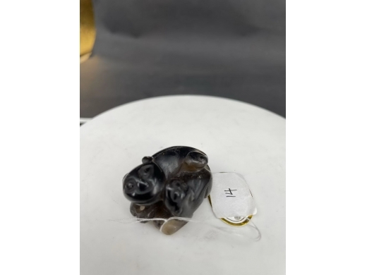 水晶双獾挂件