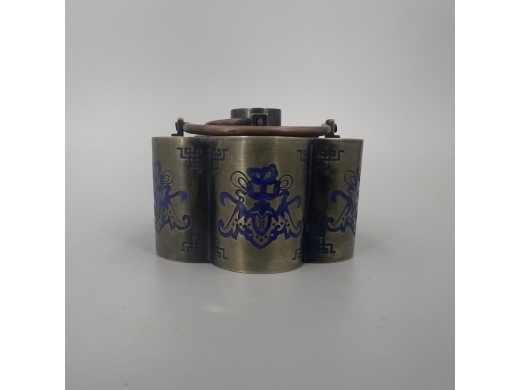 铜烧蓝福在眼前纹温酒壶