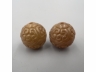 玉雕如意纹圆珠一对