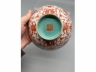 剔地外矾红内松石绿釉缠枝博古纹盖碗