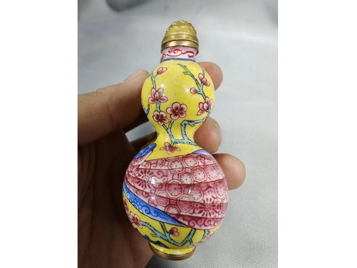 铜胎珐琅双联鼻烟壶