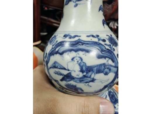 元末明初青花人物葫芦瓶