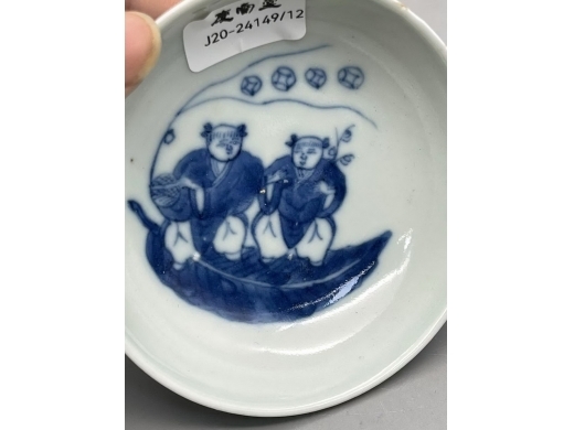 青花和合二仙小碟