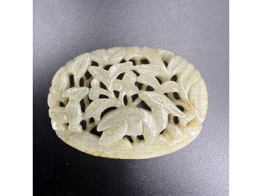 玉雕花卉瑞兽纹瓦子