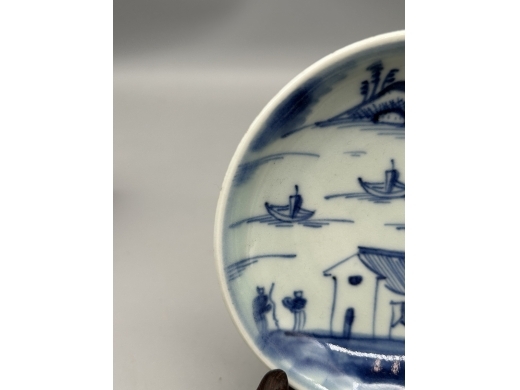 青花山水人物盘