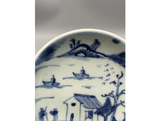 青花山水人物盘