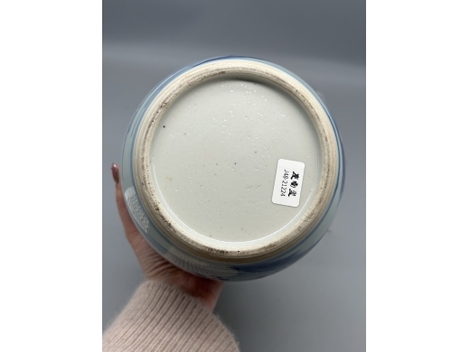 青花山水纹砂口罐