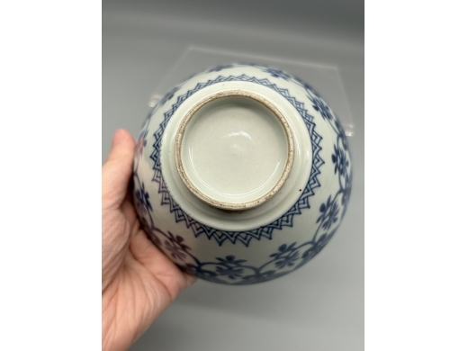 青花花蝶璎珞纹斗笠茶盏