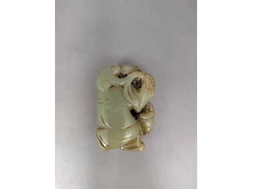 玉圆雕童子把件