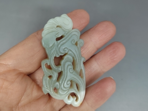 玉雕灵芝纹挂件