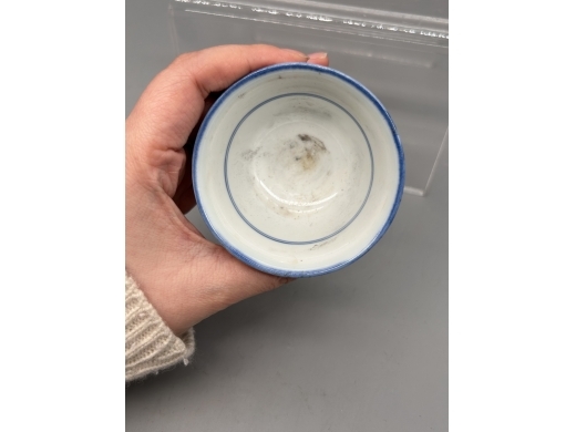 青花灵芝纹茶盏