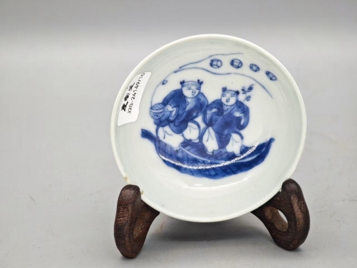 青花和合二仙小碟