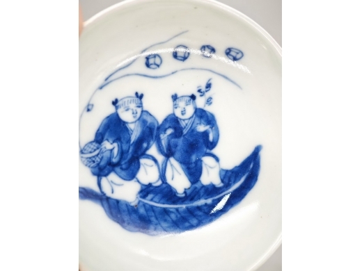 青花和合二仙小碟