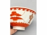 矾红描金福寿纹盖碗