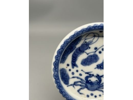 青花鱼藻纹小笔洗