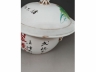 瓷粉彩贴花花卉四系盖罐