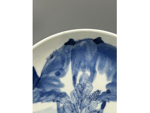 青花山水人物纹盘