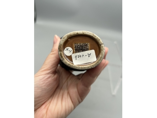 古铜彩兽面纹双耳小瓶
