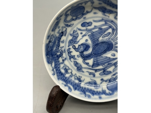 青花凤纹小碟