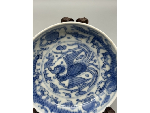 青花凤纹小碟