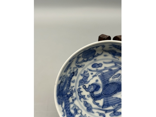 青花凤纹小碟