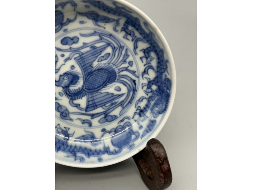青花凤纹小碟