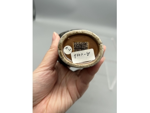 古铜彩兽面纹双耳小瓶