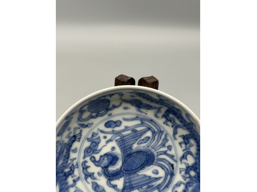 青花凤纹小碟