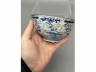 青花灵芝花卉纹盖碗
