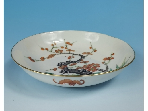粉彩描金双清盘