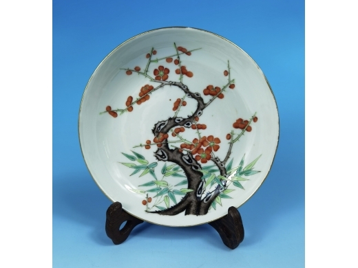 粉彩描金双清盘