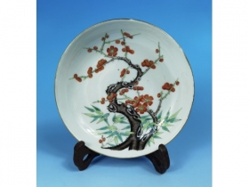 粉彩描金双清盘