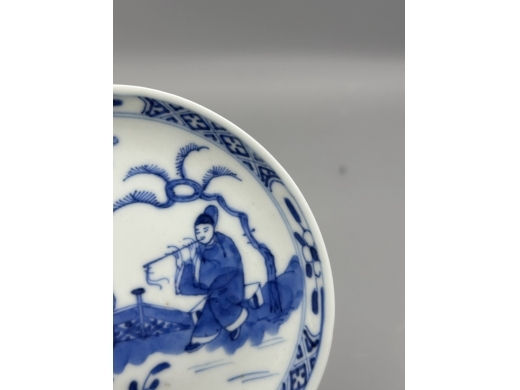 青花吹箫引凤纹碟