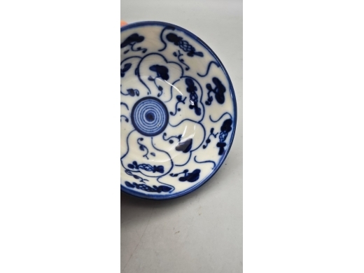 青花灵芝纹茶盏