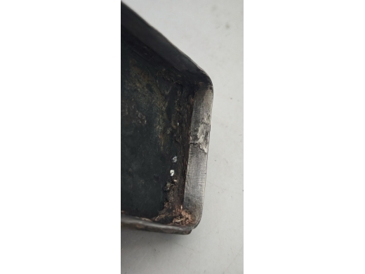 白铜刻山水长方墨盒